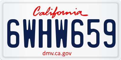 CA license plate 6WHW659