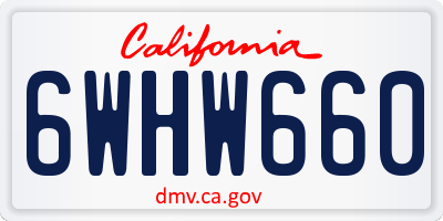 CA license plate 6WHW660