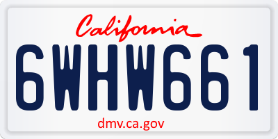 CA license plate 6WHW661