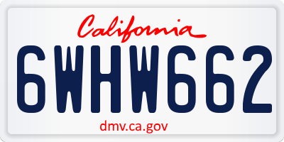 CA license plate 6WHW662