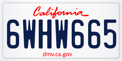 CA license plate 6WHW665