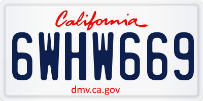 CA license plate 6WHW669