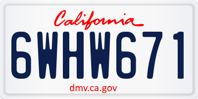 CA license plate 6WHW671