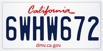 CA license plate 6WHW672