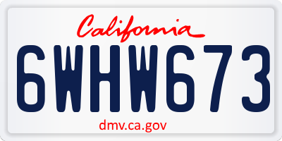CA license plate 6WHW673