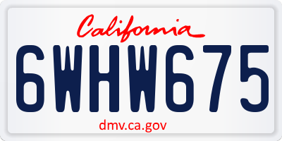 CA license plate 6WHW675