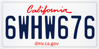 CA license plate 6WHW676