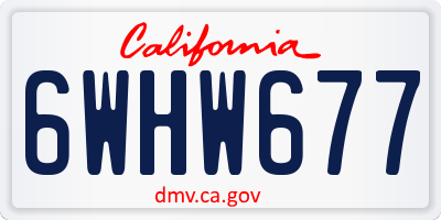CA license plate 6WHW677