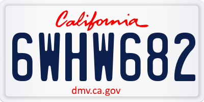 CA license plate 6WHW682