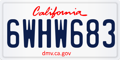 CA license plate 6WHW683