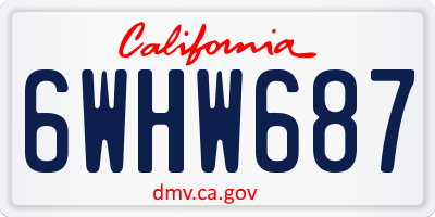 CA license plate 6WHW687