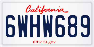 CA license plate 6WHW689