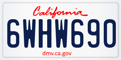 CA license plate 6WHW690