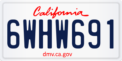 CA license plate 6WHW691