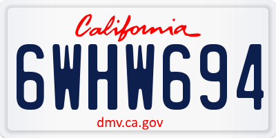 CA license plate 6WHW694