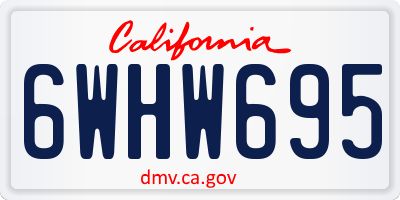 CA license plate 6WHW695