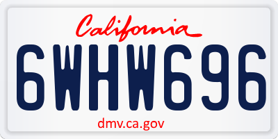 CA license plate 6WHW696