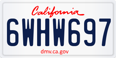 CA license plate 6WHW697