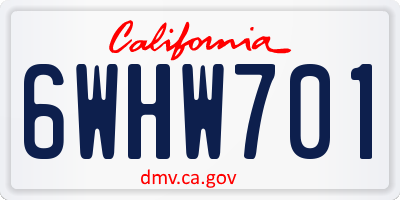 CA license plate 6WHW701