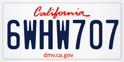 CA license plate 6WHW707