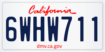 CA license plate 6WHW711