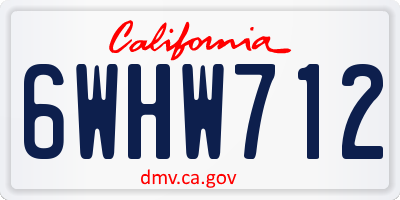 CA license plate 6WHW712