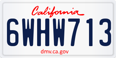 CA license plate 6WHW713