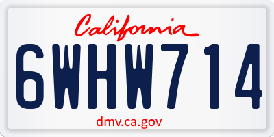 CA license plate 6WHW714
