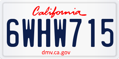 CA license plate 6WHW715