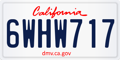 CA license plate 6WHW717