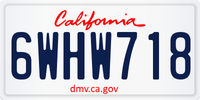 CA license plate 6WHW718