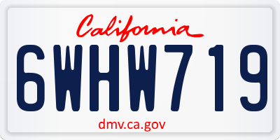 CA license plate 6WHW719