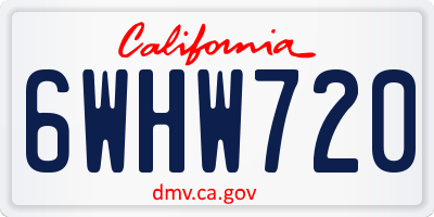 CA license plate 6WHW720