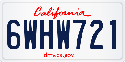 CA license plate 6WHW721
