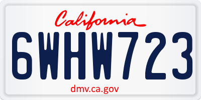 CA license plate 6WHW723