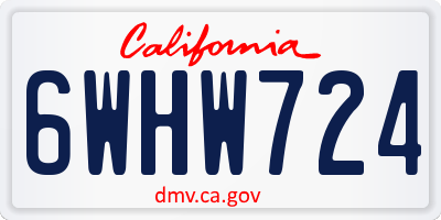 CA license plate 6WHW724