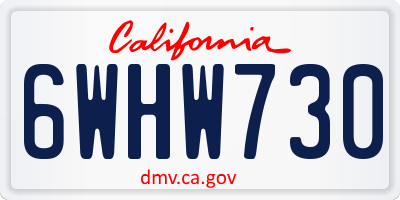CA license plate 6WHW730