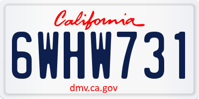 CA license plate 6WHW731