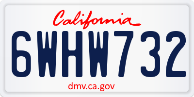 CA license plate 6WHW732