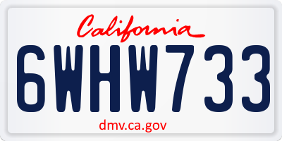 CA license plate 6WHW733