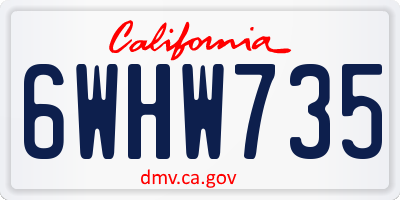 CA license plate 6WHW735