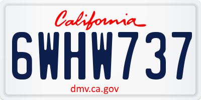 CA license plate 6WHW737