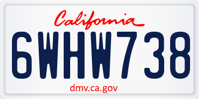 CA license plate 6WHW738