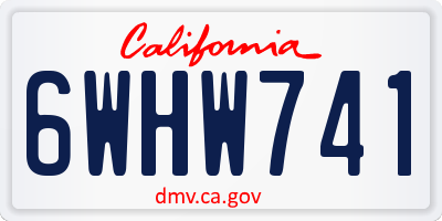 CA license plate 6WHW741