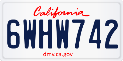 CA license plate 6WHW742