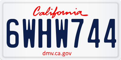 CA license plate 6WHW744