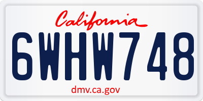 CA license plate 6WHW748