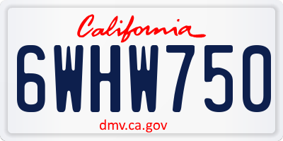 CA license plate 6WHW750