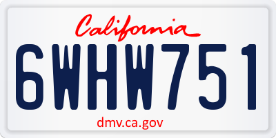 CA license plate 6WHW751