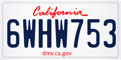 CA license plate 6WHW753